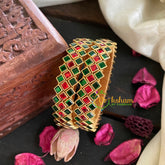 Kids Silk Thread Kundan Bangle-Kada-Red Green -G4907